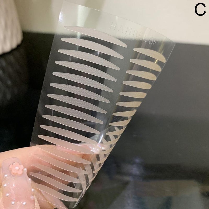 Olive-shaped double eyelid tape, invisible and natural-looking eyelid tape, mesh fiber strips, shaping cream, lace-like seamless tool, unisex.